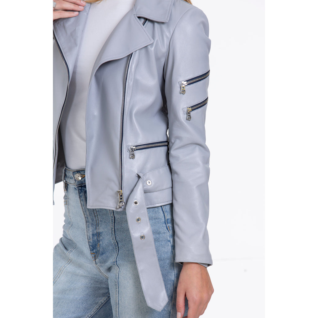 Vinci The Rodos Leather Gray Jacket