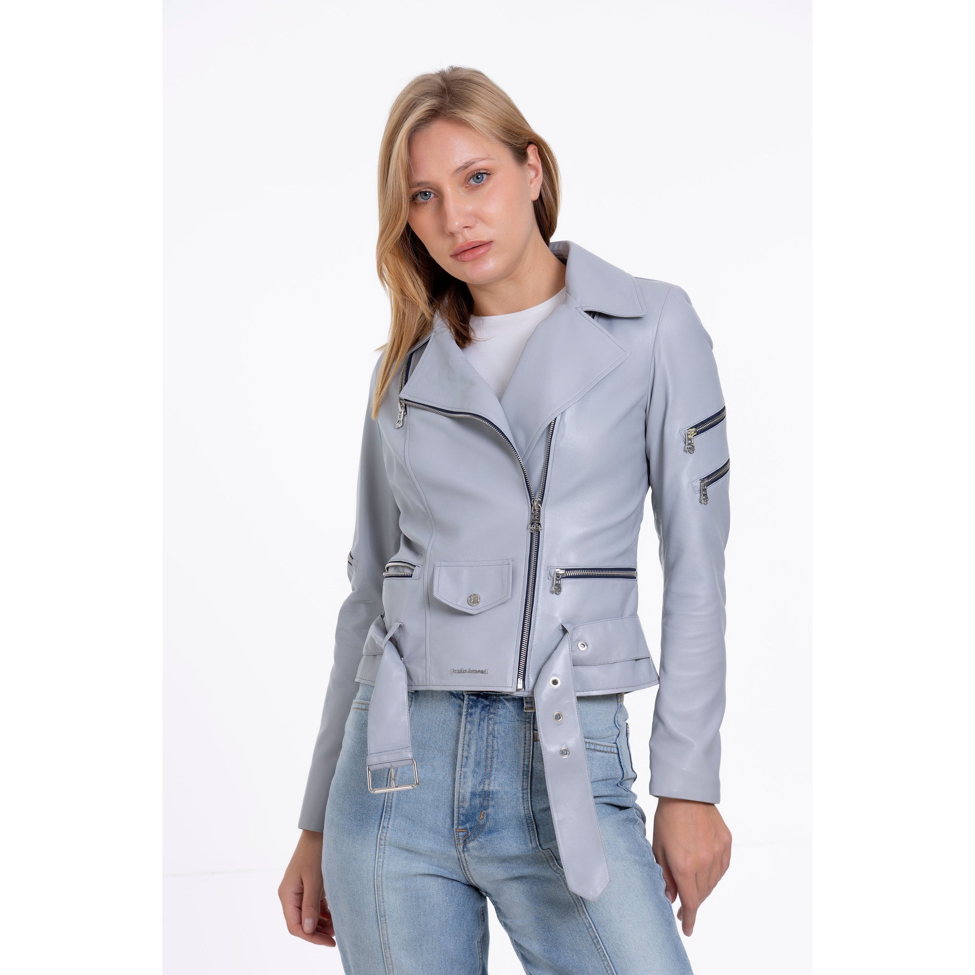 Vinci The Rodos Leather Gray Jacket