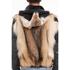 The Melbourne Pure Wolf Fur Leather Black Men Jacket