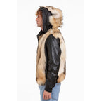 The Melbourne Pure Wolf Fur Leather Black Men Jacket