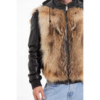 The Melbourne Pure Wolf Fur Leather Black Men Jacket