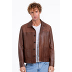The Glasgow Tan Handwoven Leather Men Jacket
