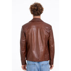 The Glasgow Tan Handwoven Leather Men Jacket