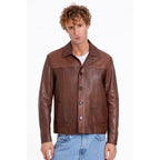 The Glasgow Tan Handwoven Leather Men Jacket