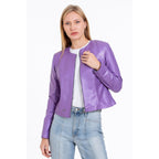 The Havnen  Lilac Leather Women Jacket