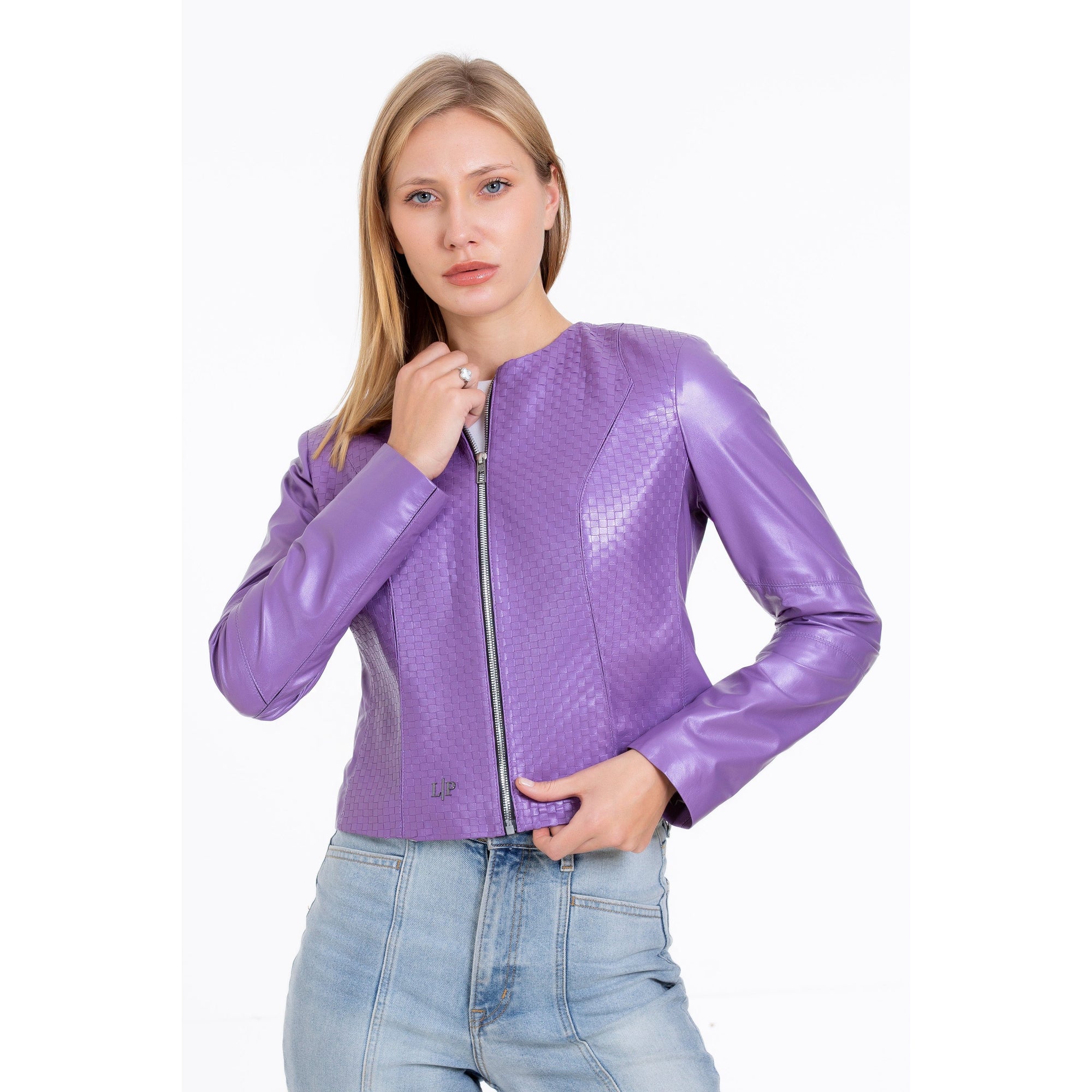The Havnen  Lilac Leather Women Jacket