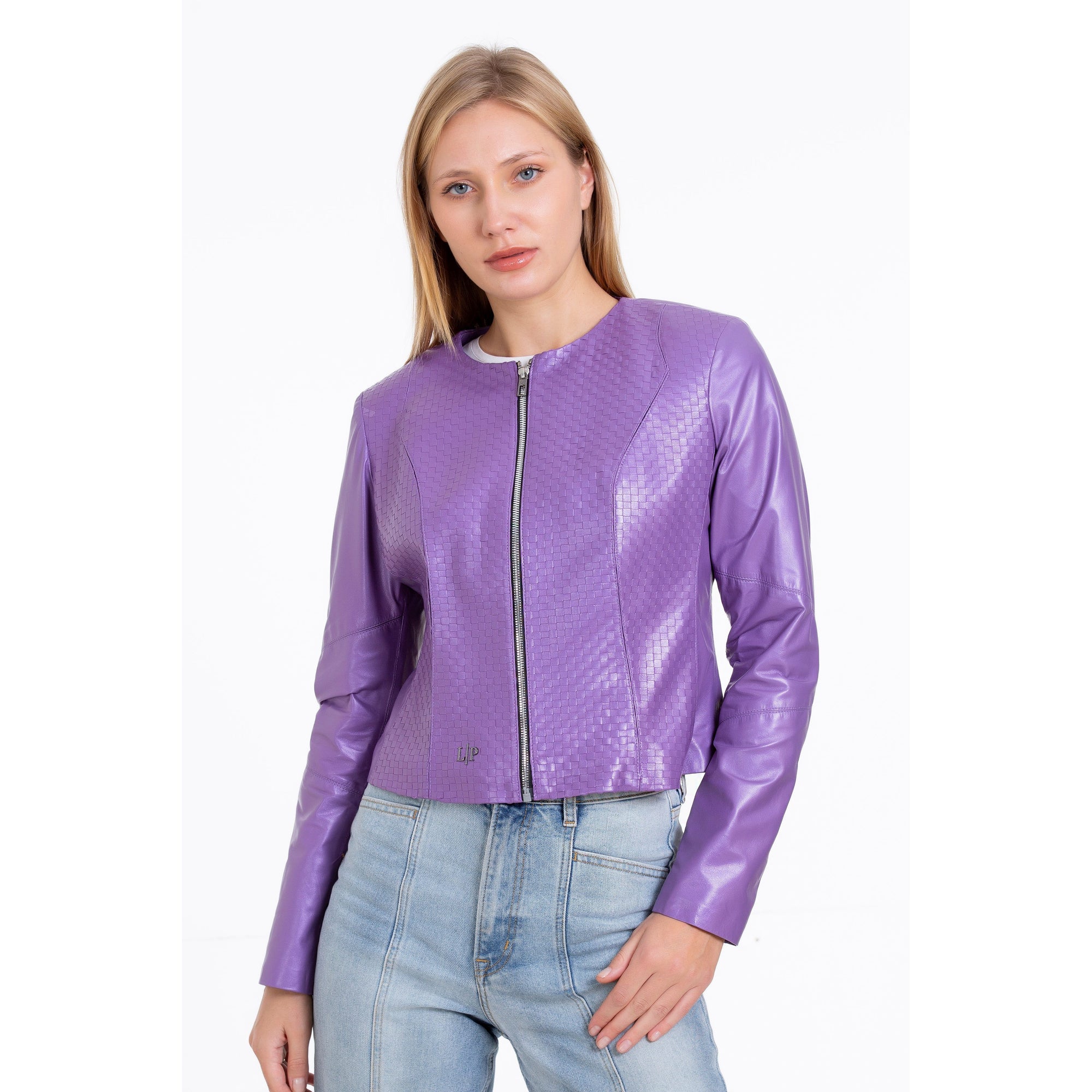 The Havnen  Lilac Leather Women Jacket