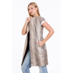 The Principe Pythn Skin Leather Natural Zip-Up Vest Women Jacket