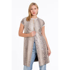 The Principe Pythn Skin Leather Natural Zip-Up Vest Women Jacket