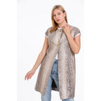 The Principe Pythn Skin Leather Natural Zip-Up Vest Women Jacket
