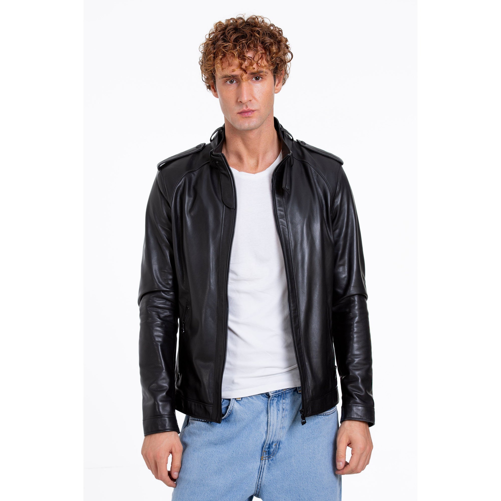 The Vinohrady Black Leather Men Jacket