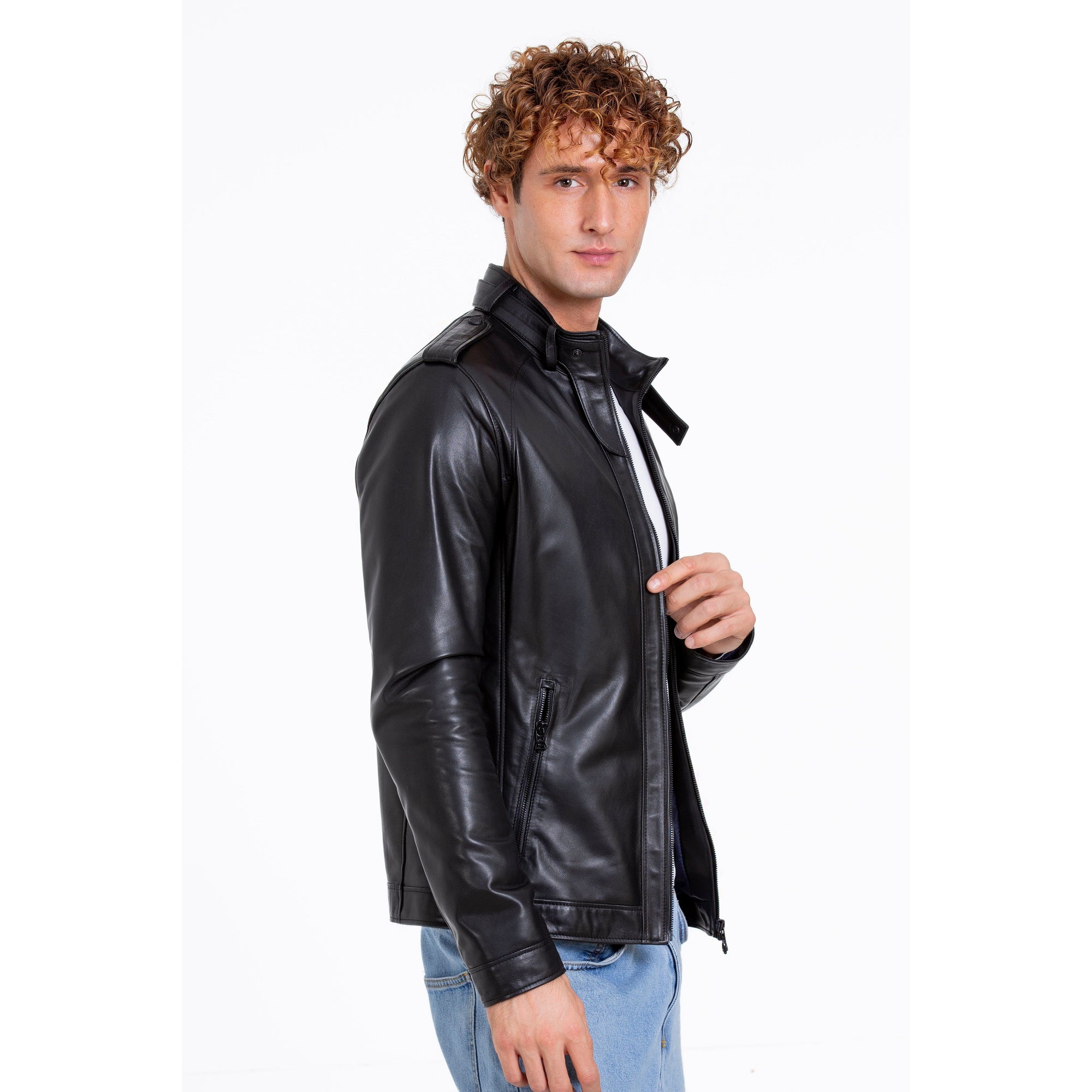 The Vinohrady Black Leather Men Jacket