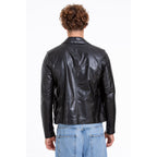The Bedford Pythn Skin Handwoven Leather Black Men Jacket