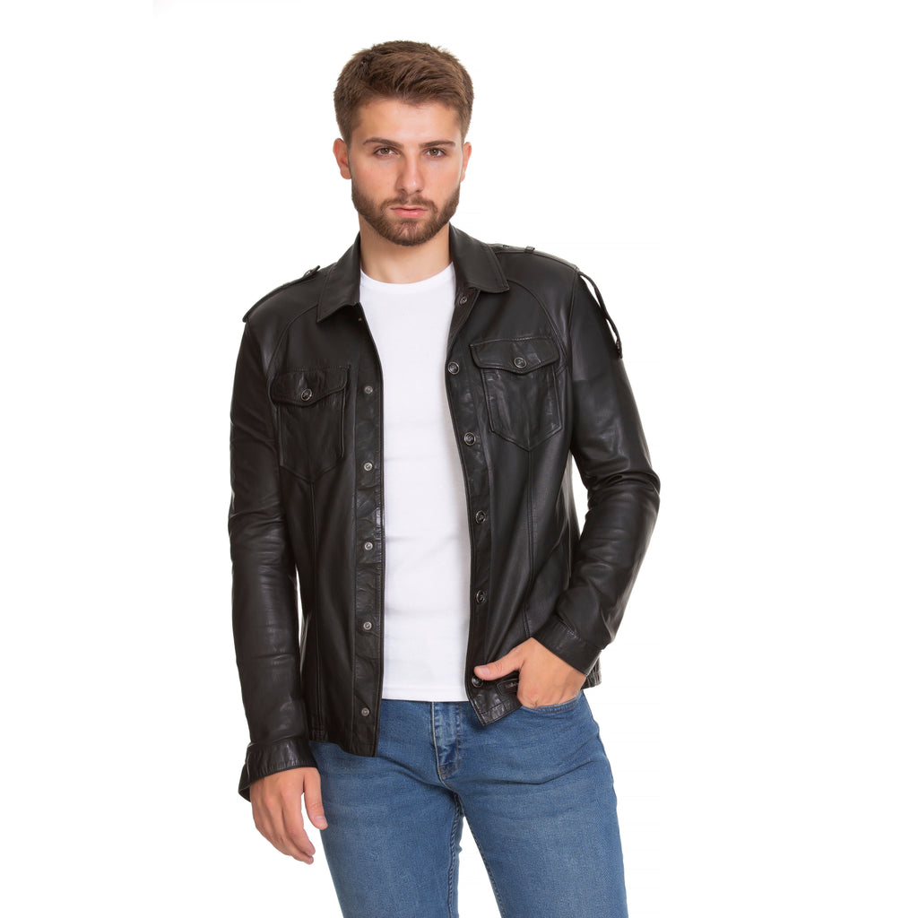 The Sabariego Black Leather Men Jacket