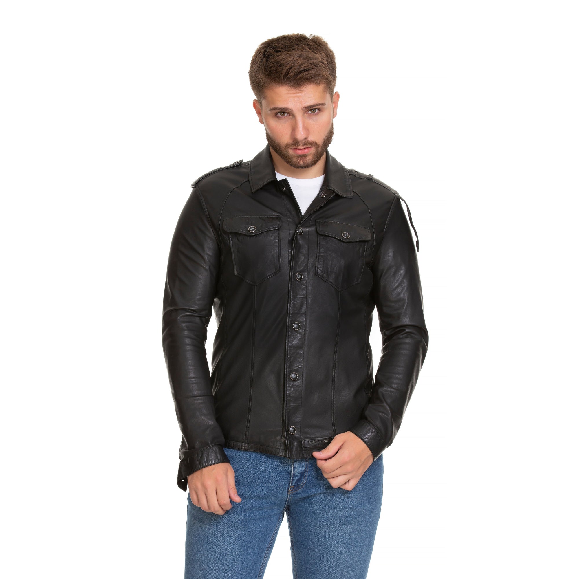 The Sabariego Black Leather Men Jacket