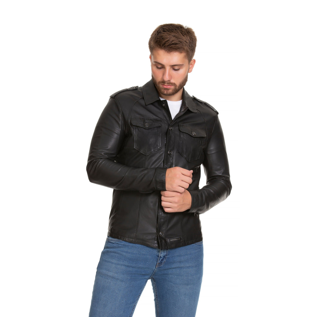 The Sabariego Black Leather Men Jacket