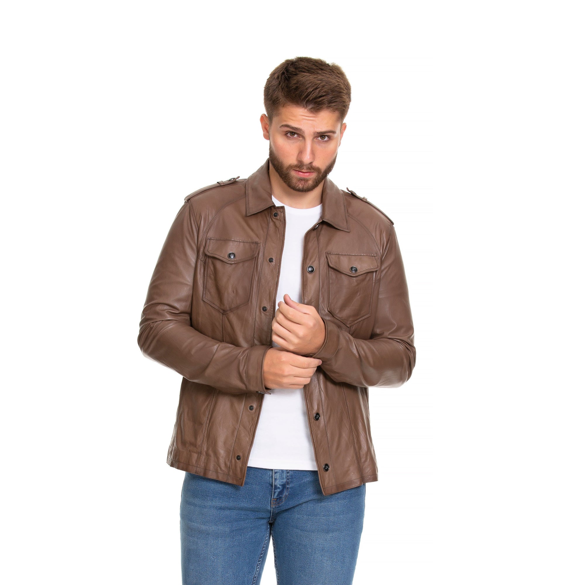 The Sabariego Tan Leather Men Jacket
