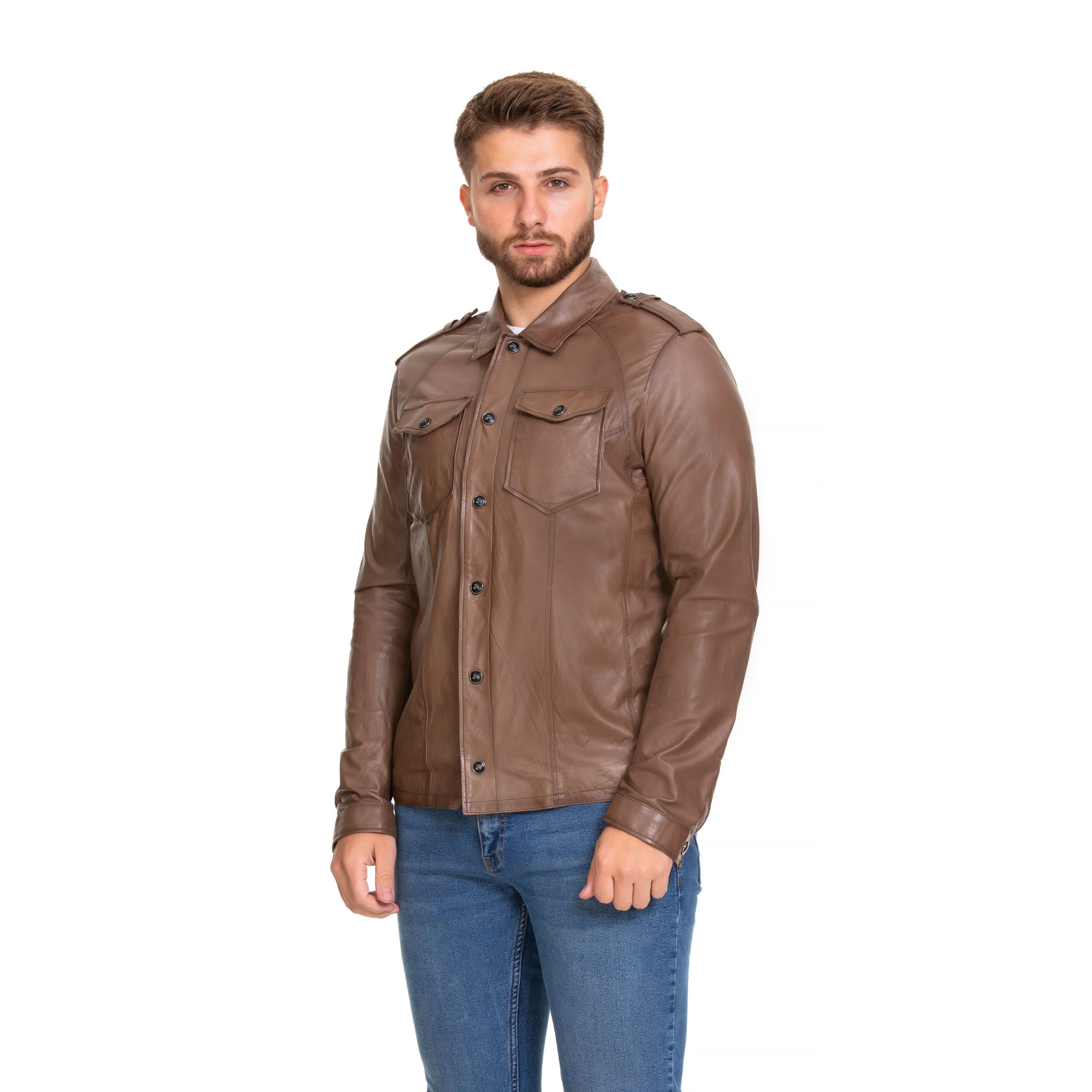 The Sabariego Tan Leather Men Jacket