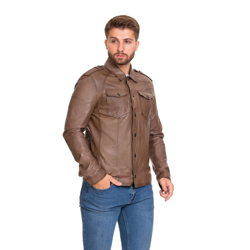 The Sabariego Tan Leather Men Jacket