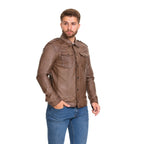 The Sabariego Tan Leather Men Jacket