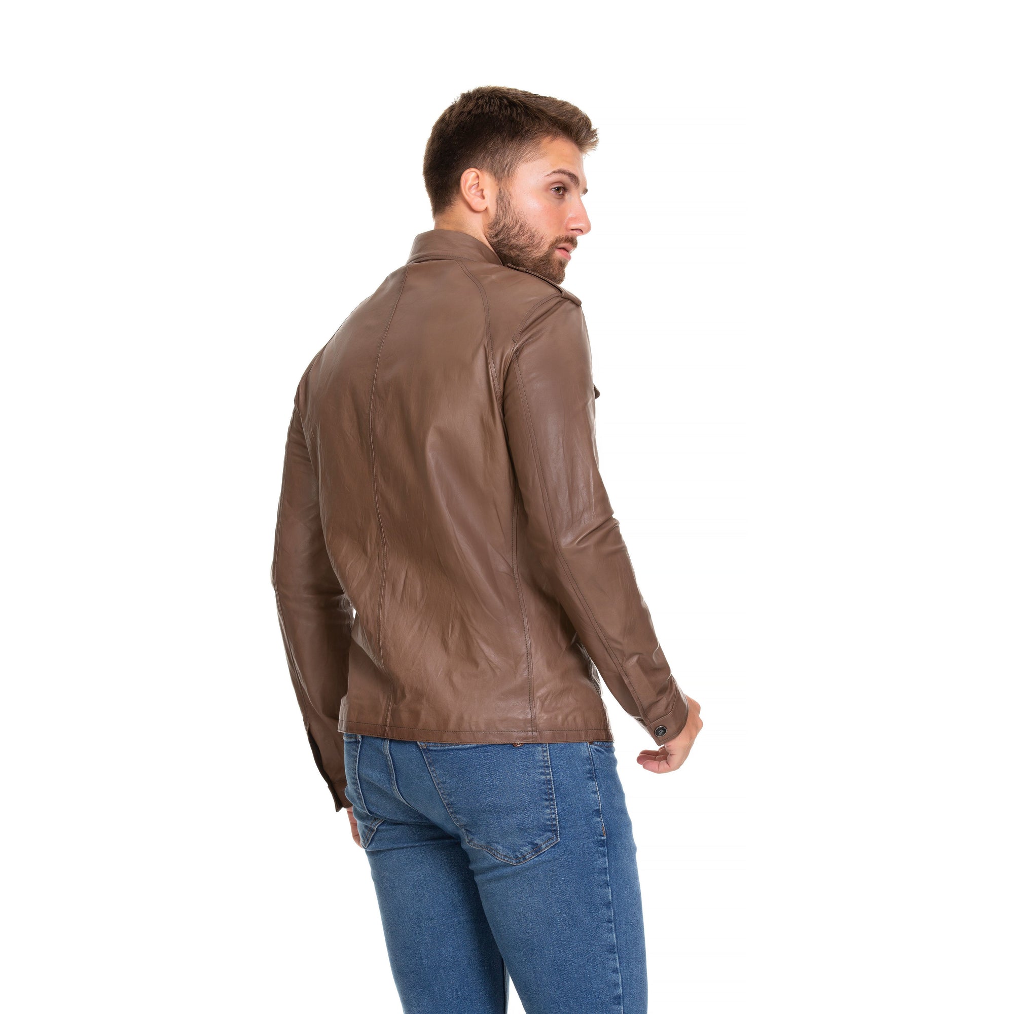 The Sabariego Tan Leather Men Jacket