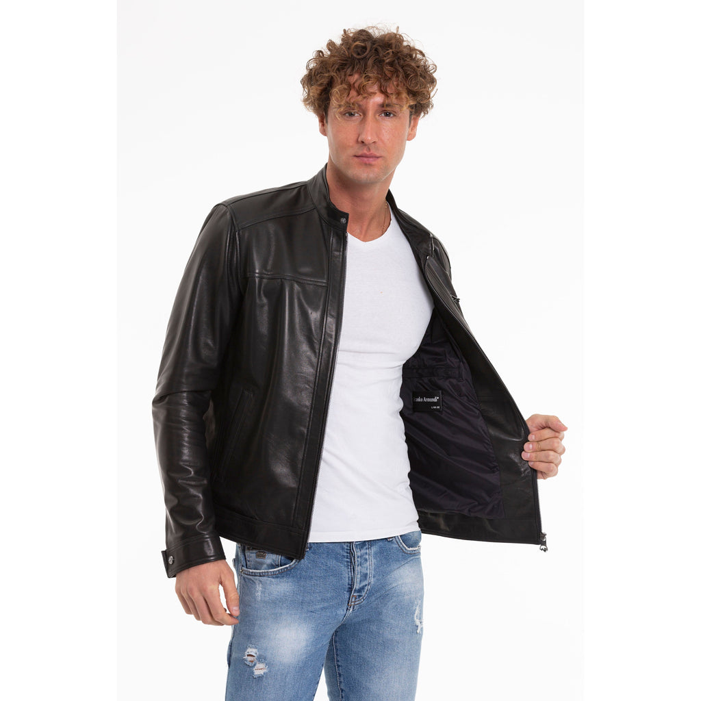 The Poleo Black Leather Men Jacket