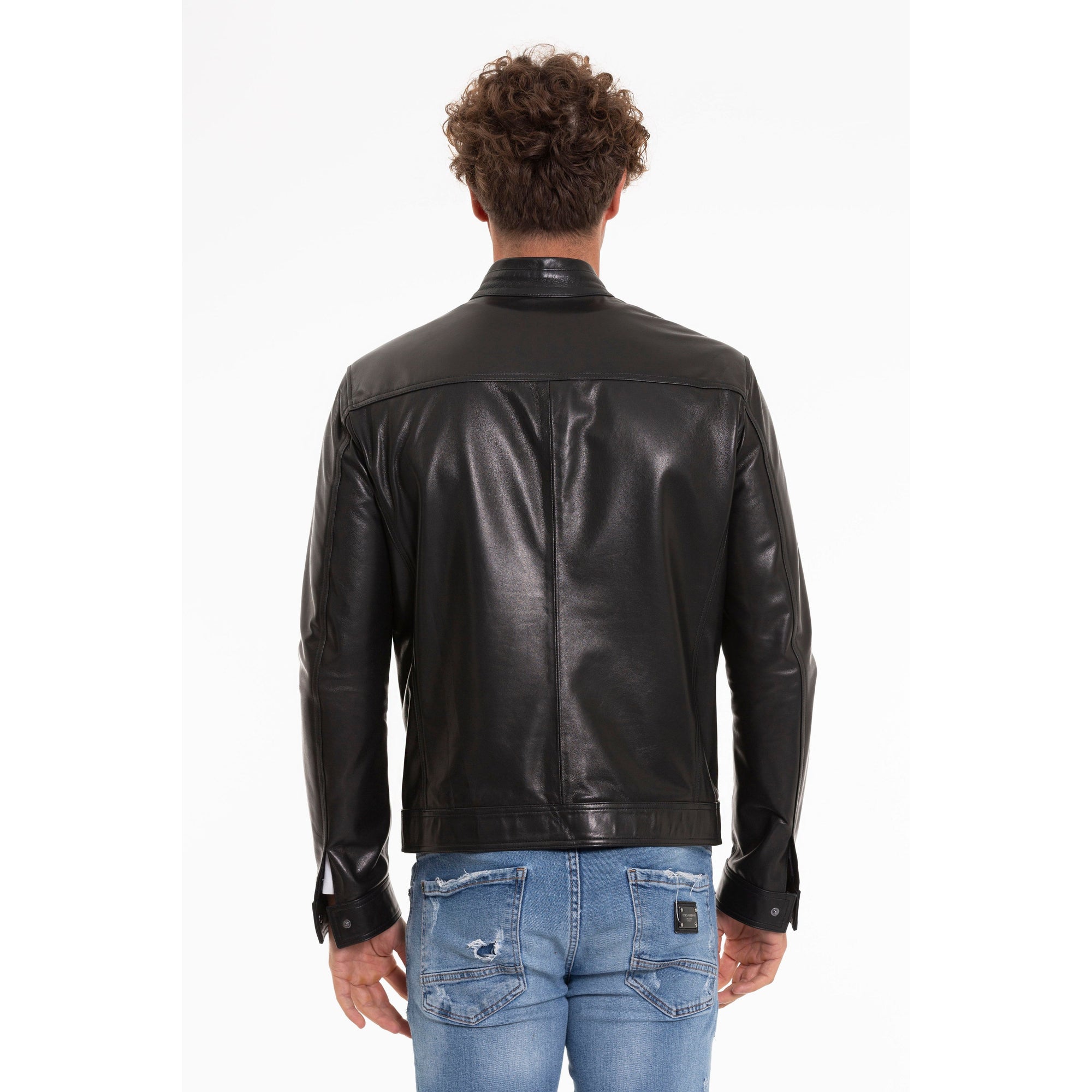 The Poleo Black Leather Men Jacket