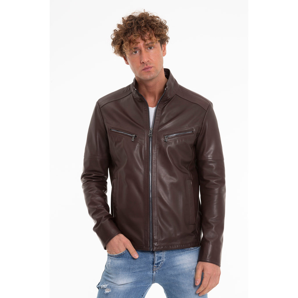 The Alamo Brown Leather Men Jacket