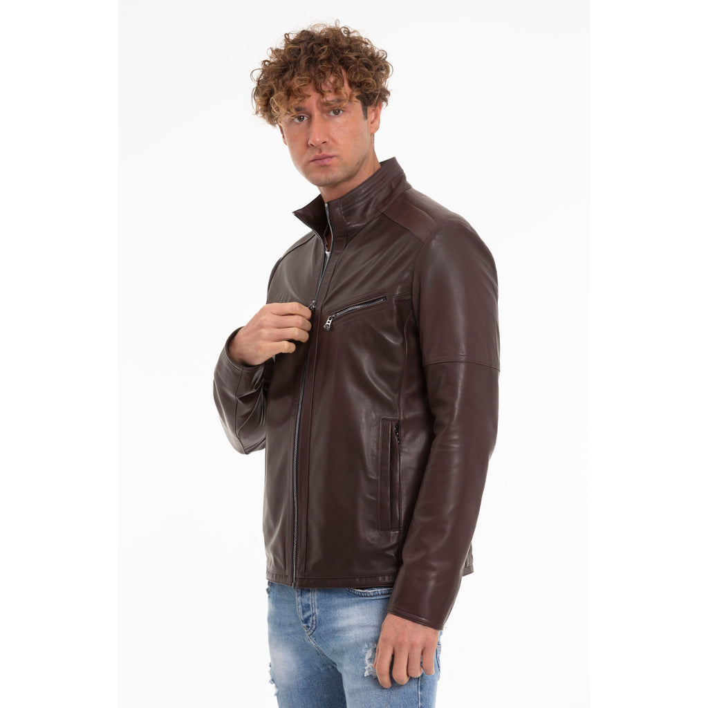 The Alamo Brown Leather Men Jacket
