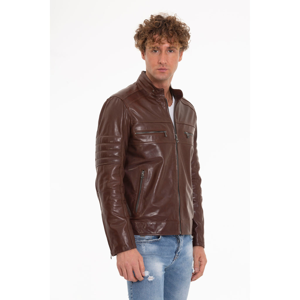 The Rios Tan Men Leather Men Jacket