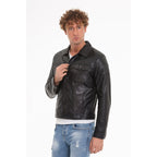 The Cacin Snake Black Leather Men Jacket