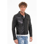 The Cacin Snake Black Leather Men Jacket
