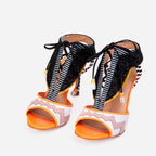 Vinci The Santa Amaro Orange Glitter Leather Women Sandal