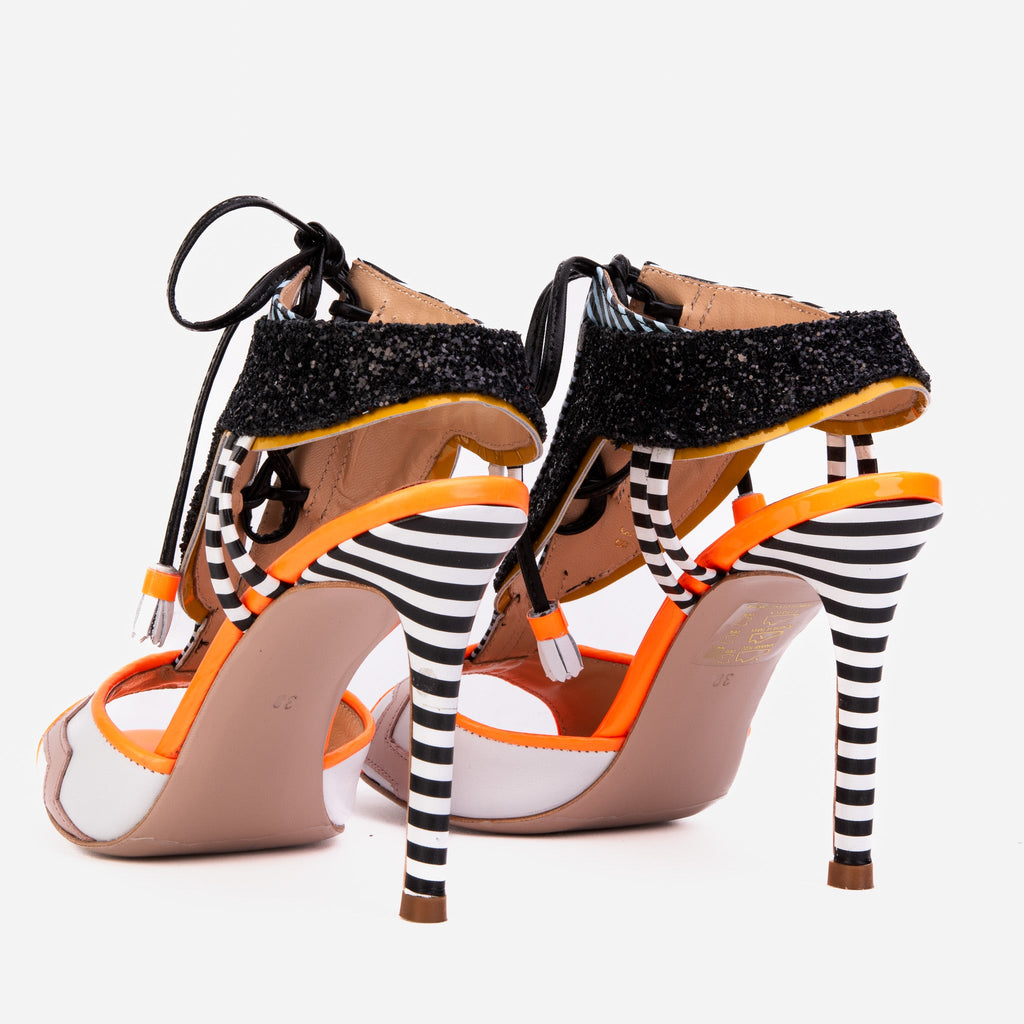 Vinci The Santa Amaro Orange Glitter Leather Women Sandal