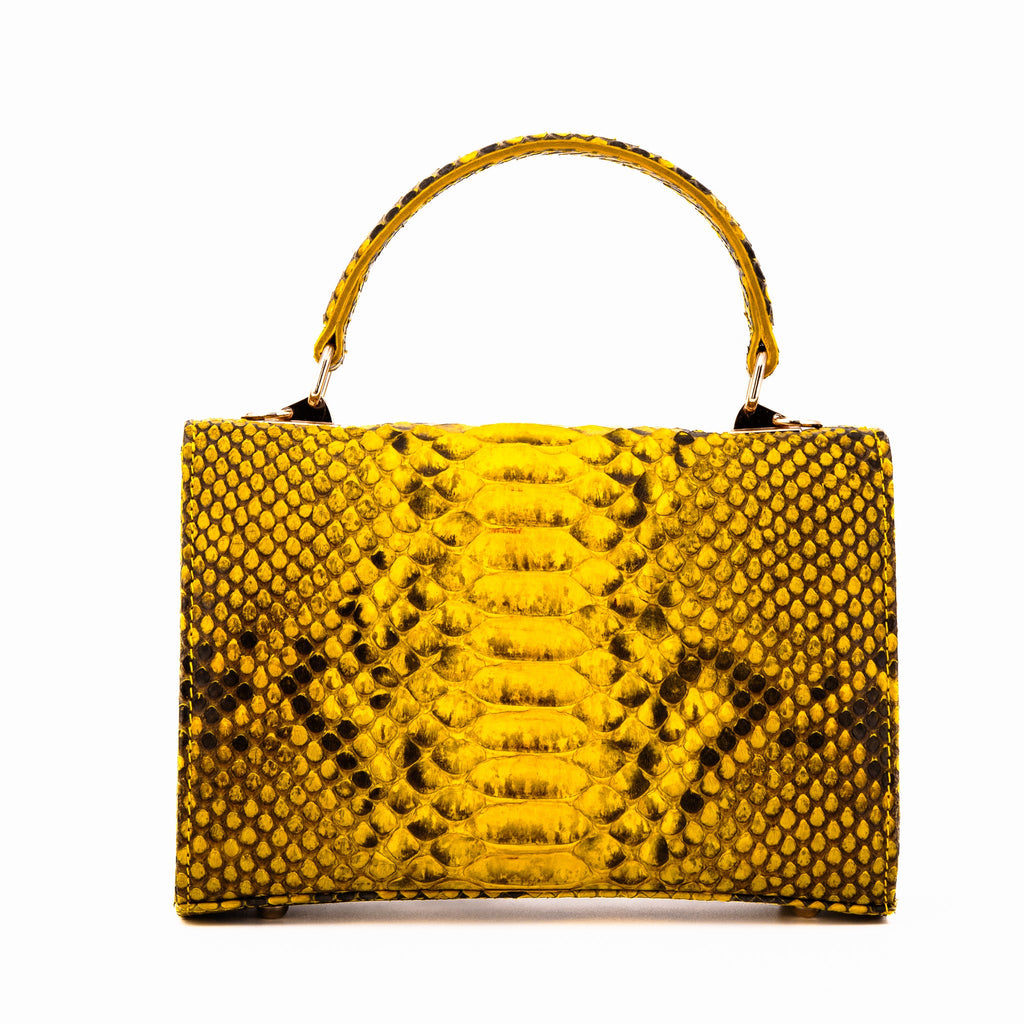 The Queen Yellow Snake Leather Handbag