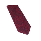 Men's Stacy Adams Tie and Hankie Set Woven Silky Satin #SAT113 Wine Paisley