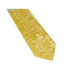 Men's Stacy Adams Tie and Hankie Set Woven Silky Satin #SAT114 Gold Paisley