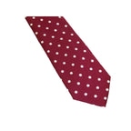 Men's Stacy Adams Tie and Hankie Set Woven Silky Satin #SAT126 Wine Polka Dot