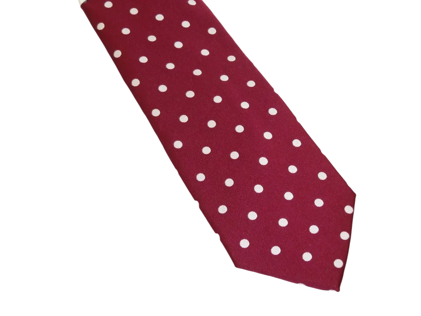 Men's Stacy Adams Tie and Hankie Set Woven Silky Satin #SAT126 Wine Polka Dot