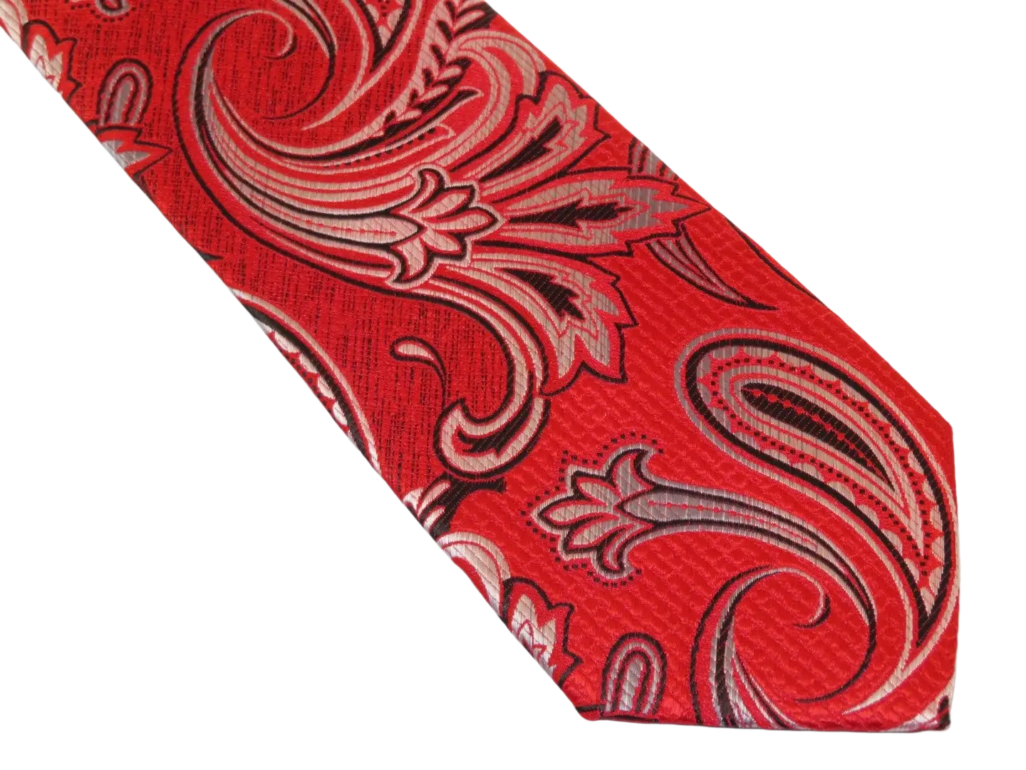 Men's Stacy Adams Tie and Hankie Set Fancy Woven Silky Satin #SAT51 Red