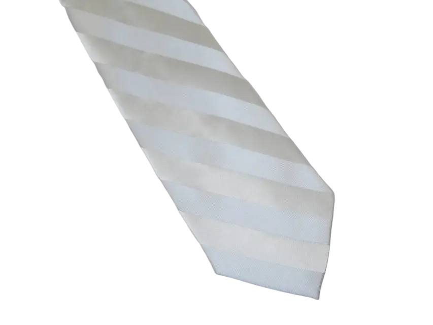 Men's Stacy Adams Tie and Hankie Set Fancy Woven Silky Satin #SAT91 White