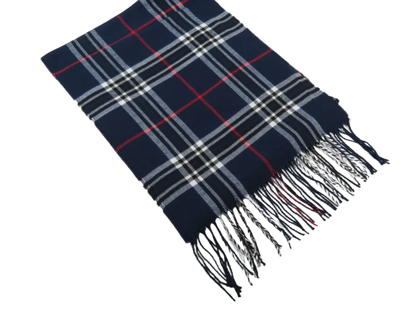 J.Valintin Unisex Plaid Scarf Soft Feel Acrylic Fashion Design #Scarf2 Navy Blue