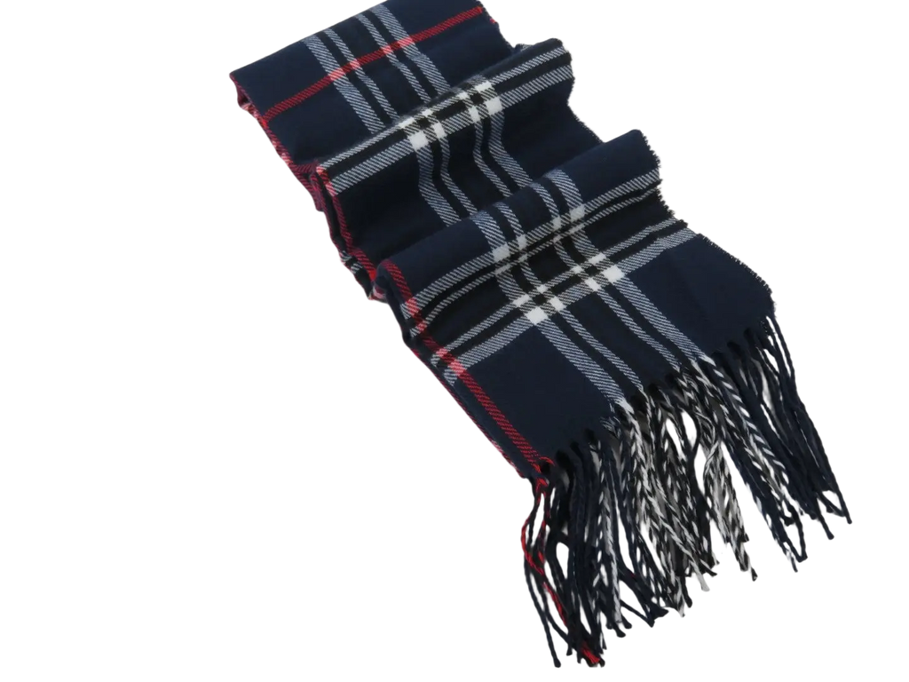 J.Valintin Unisex Plaid Scarf Soft Feel Acrylic Fashion Design #Scarf2 Navy Blue
