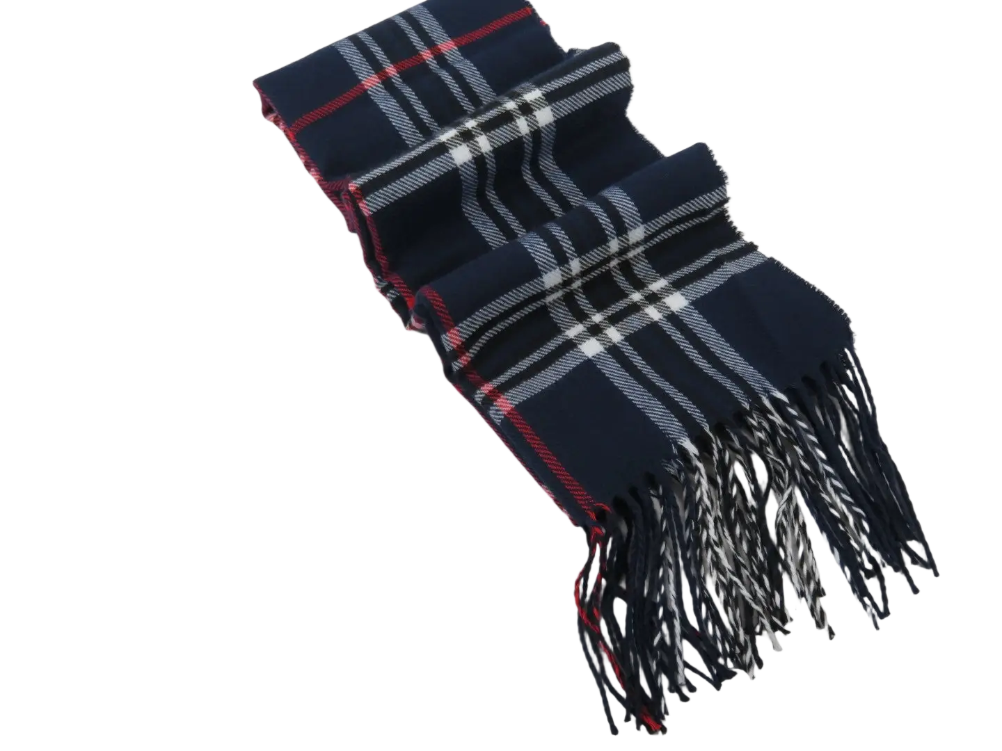 J.Valintin Unisex Plaid Scarf Soft Feel Acrylic Fashion Design #Scarf2 Navy Blue