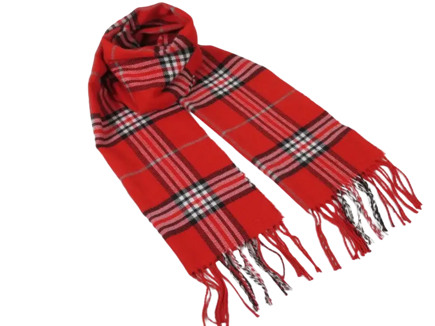 J.Valintin Unisex Plaid Scarf Soft Feel Acrylic Fashion Design #Scarf6 Red