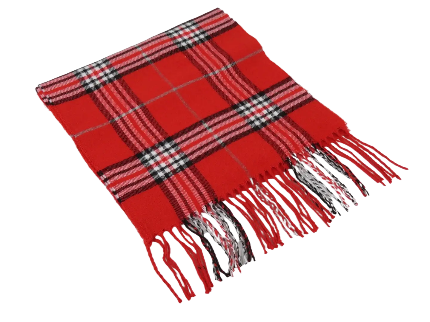 J.Valintin Unisex Plaid Scarf Soft Feel Acrylic Fashion Design #Scarf6 Red