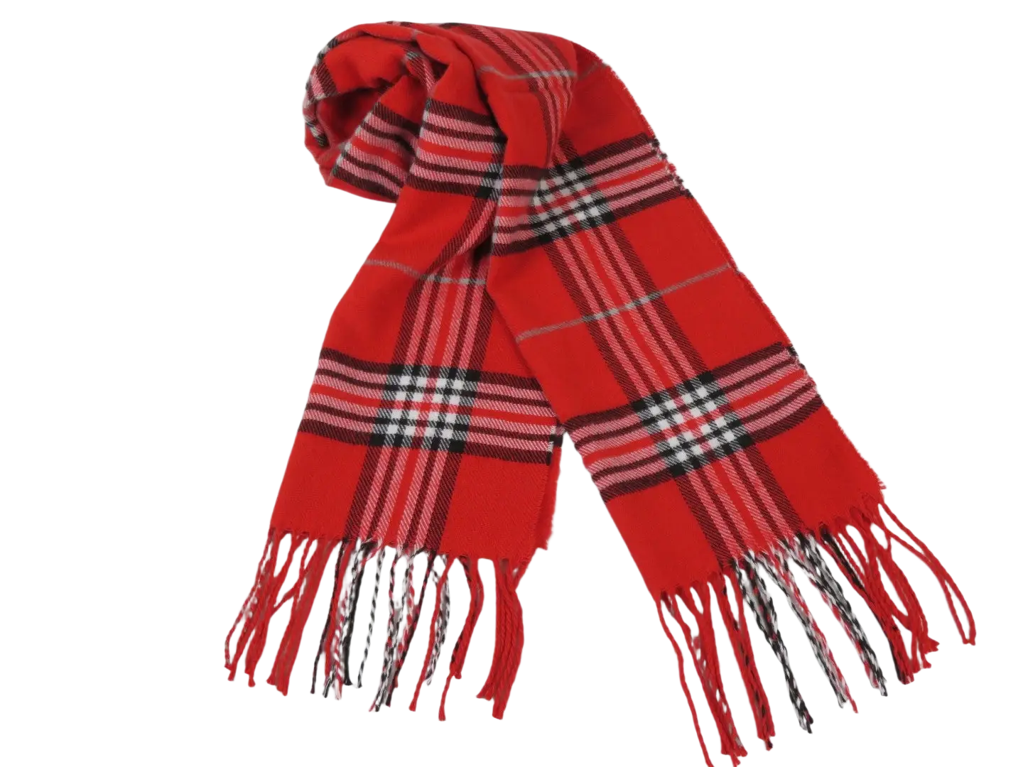 J.Valintin Unisex Plaid Scarf Soft Feel Acrylic Fashion Design #Scarf6 Red