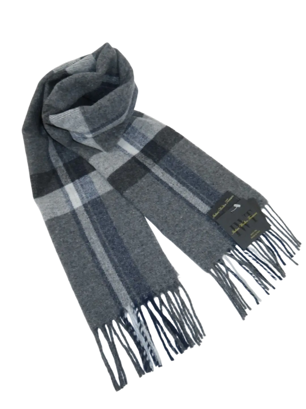 Scarf By J.Valintin Italian Luxurious 100% Wool Made In Italy #Scarf8 Gray Blue
