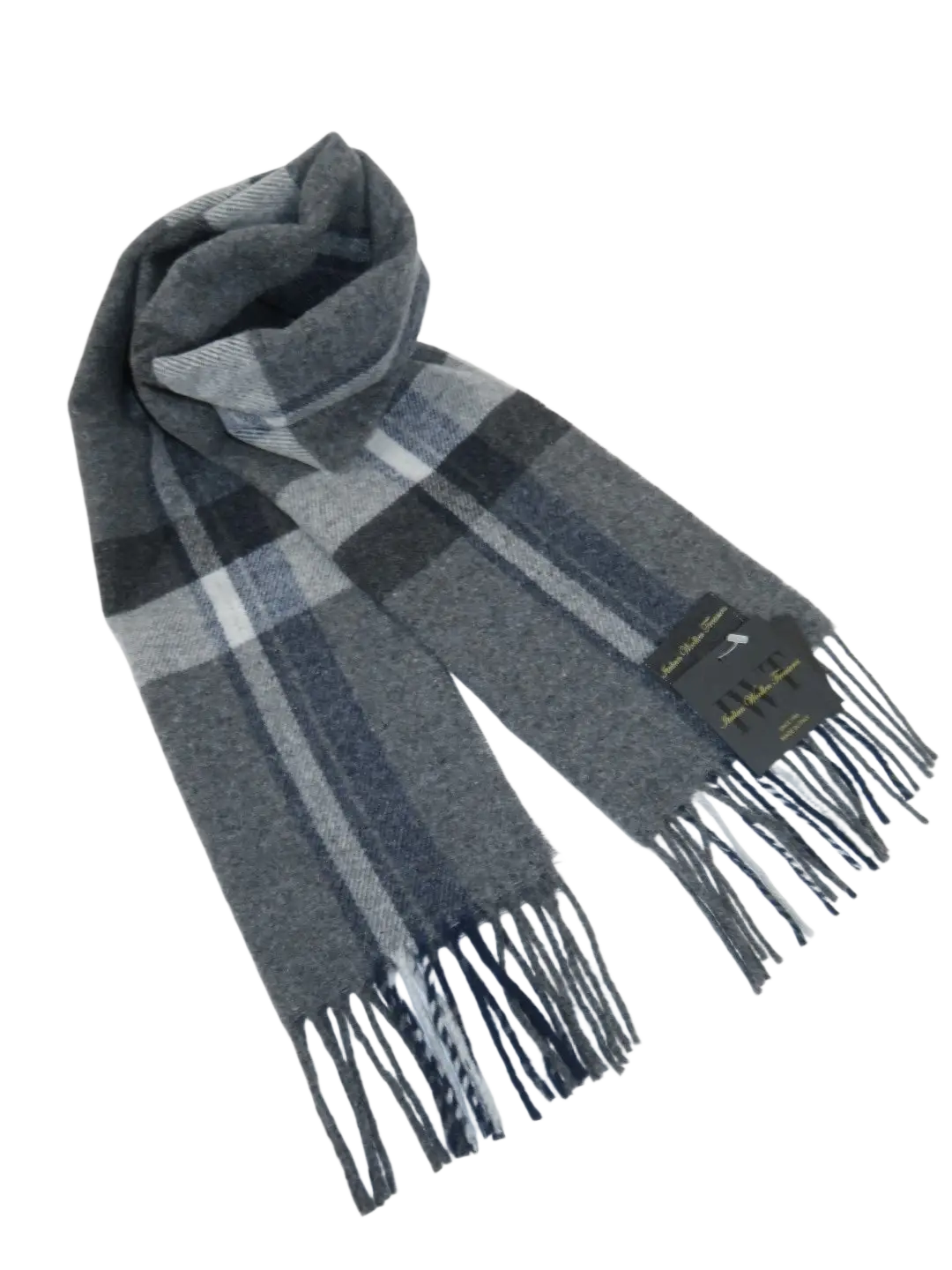 Scarf By J.Valintin Italian Luxurious 100% Wool Made In Italy #Scarf8 Gray Blue