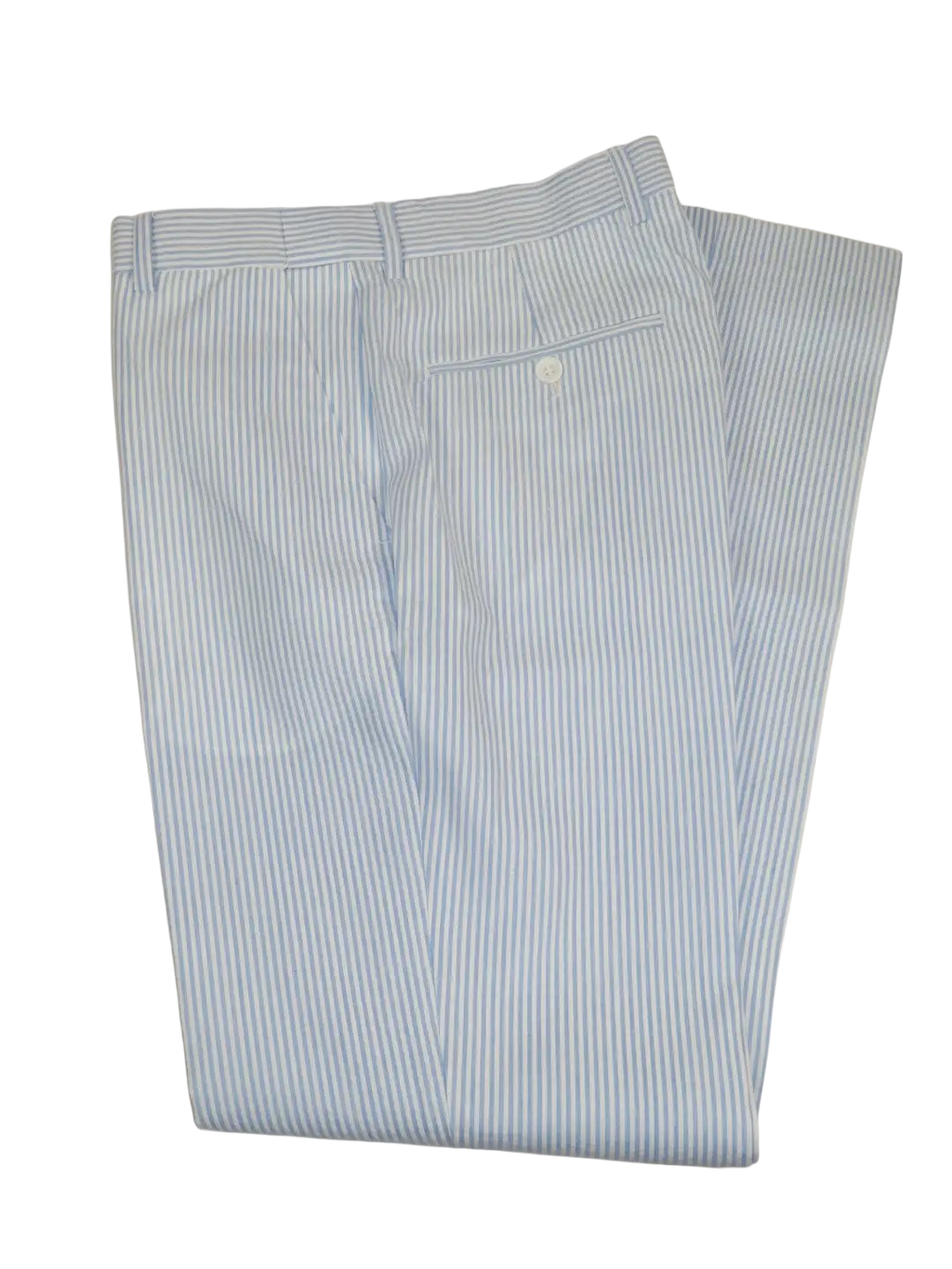 Men's Seersucker Stripped Suit Cotton Blend #Seer1 Blue Size 40 Regular